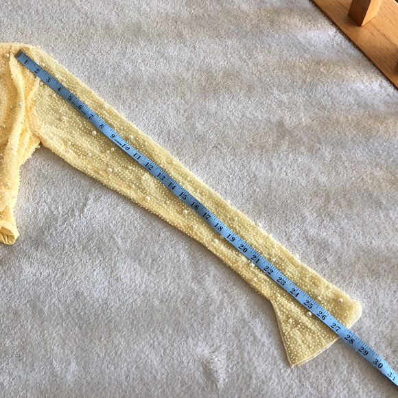 NWT Oh Polly VILLE FRANCHE Long Sleeve Deep Plunge Crop Top butterstick Yellow - Picture 10 of 12